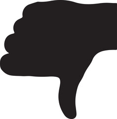 Thumbs down hand gesture silhouette