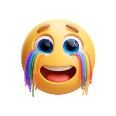 Naklejka premium A happy 3D cartoon smiley face character with a cute smile and a funny expression