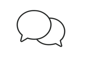 Fototapeta premium Speech bubble line icon. Chat, dialogue, communication concept. Vector message symbol for web design, apps, social media. Minimalist conversation, discussion, talk illustration.