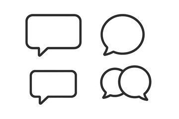 Fototapeta premium Speech bubble icon set. Chat message comment symbol collection. Minimalistic outline vector for web, graphic design, apps, social network. Communication talk dialogue concept.