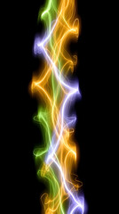 Fototapeta premium soundwaves bending in chaotic random lines with neon colors