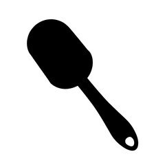 Minimalist black silhouette of an ice cream scoop symbolizing dessert serving tools