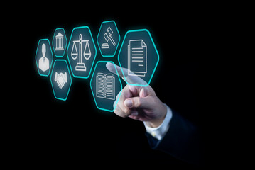 Labor Law Lawyer Legal Business Internet Technology Concept.  Attorney at law legal business advice lawyer. Labor compliance.