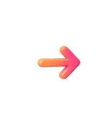 A neon pink and orange arrow pointing right against a transparent background.