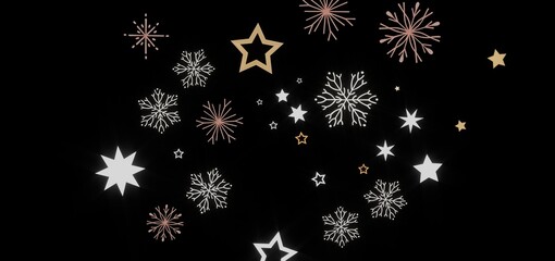 Beautiful winter background with stars and snowflakes. Perfect for holidays, cards, and winter themes.