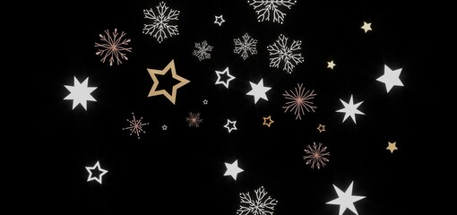 Beautiful winter background with stars and snowflakes. Perfect for Christmas, New Year, and holiday designs.