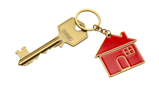 Home Key and House Charm Symbol of New Beginnings and Real Estate