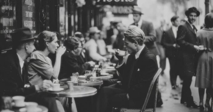 Vintage City Street Caf&eacute; Scene &ndash; AI Generative