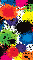 inspired spray paint splatters creating colorful street art background