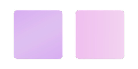 Purple and Pink Frosted Glass Panels, Glassmorphism UI Elements on Transparent Background