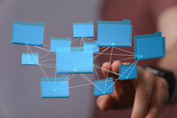 Secure cloud storage, data sharing, network visualization, digital asset management, file organization, efficient workflow.