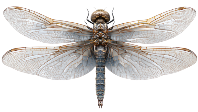 Detailed close-up of a dragonfly with translucent wings (1)