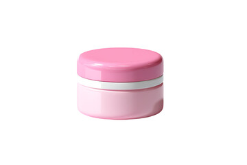 A Charming Pink Cosmetic Jar Perfect for Storing Your Favorite Creams and Lotions Isolated on transparent background, cutout