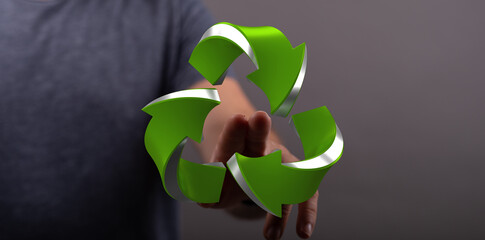 Green recycle symbol, eco-friendly, sustainability, environmental protection, recycling concept,...
