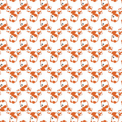 Seamless childish pattern with funny animals faces . Creative  kids texture for fabric, wrapping, textile, wallpaper, apparel. Vector illustration