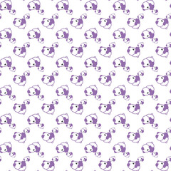 Seamless childish pattern with funny animals faces . Creative  kids texture for fabric, wrapping, textile, wallpaper, apparel. Vector illustration