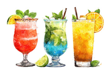 mojito cocktail on white background