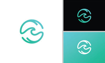 Creative, minimalist and elegant circular wave logo design