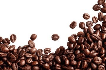 Falling coffee beans wallpaper transparent PNG