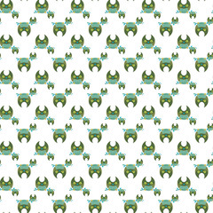 Seamless childish pattern with funny animals faces . Creative  kids texture for fabric, wrapping, textile, wallpaper, apparel. Vector illustration