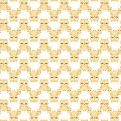 Seamless childish pattern with funny animals faces . Creative  kids texture for fabric, wrapping, textile, wallpaper, apparel. Vector illustration