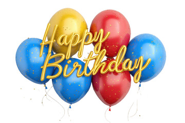 Happy birthday party greeting balloons PNG