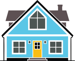 Vector illustration of a house icon isolated on white, a symbol for home and real estate architecture or property sale