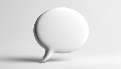 Naklejka premium 3D white speech bubble, simple, clean, minimal