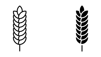 Farm wheat ears Icon set .Symbol isolated white background. vector illustration. color editable.