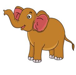 cute cartoon hand drawn vector baby elephant clipart.