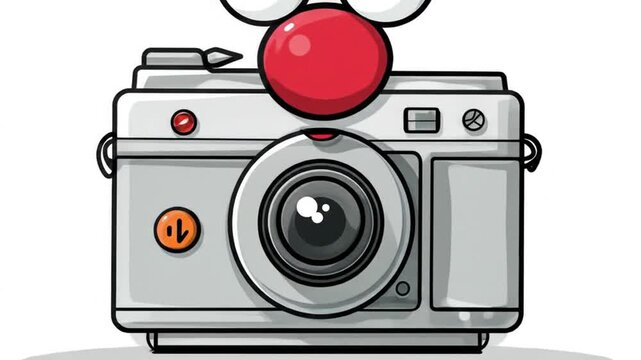 Funny cartoon camera