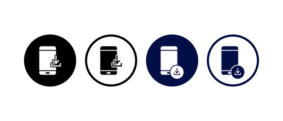 download mobile icon vector illustration. download mobile phone icon in flat style.