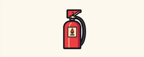 Obraz premium Vector icon of a red fire extinguisher.