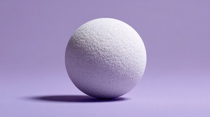 White Textured Sphere on Purple Background Modern Minimalistic Artistic Presentation