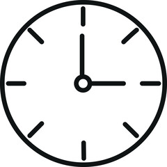 reloj simple sin números, estilo minimalista en blanco y negro.