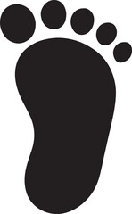 Infant footprint icon silhouette, perfect for newborn, baby, maternity, and family themes.