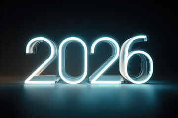 Happy New Year 2026 on Transparent Background