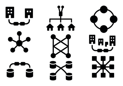 Fiber Optics Icon Set