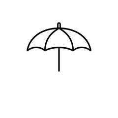 Simple line drawing of an umbrella on a transparent background  