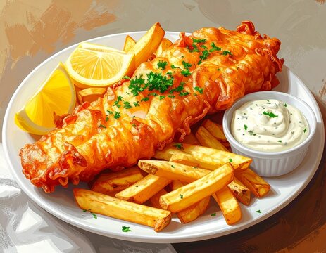 Backfisch mit Pommes