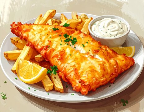 Backfisch mit Pommes