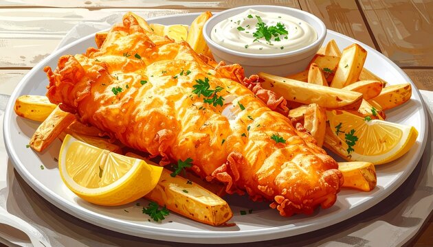 Backfisch mit Pommes