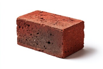 Single red brick, slightly darker shading, rectangular shape, isolated on white background