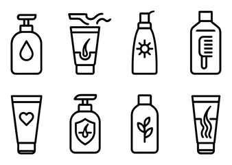 Minimalist Haircare Icons