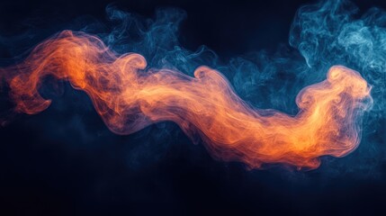 Abstract swirling smoke patterns on black background