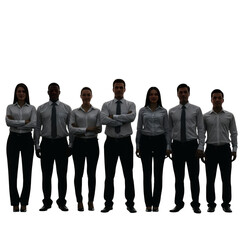 Obraz premium Diverse group of business people standing together isolated on transparent background