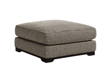 Rectangular Ottoman with Houndstooth Pattern pouf footstool isolated on a transparent background