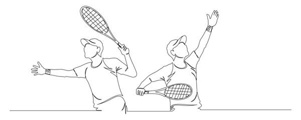 Continuous line drawing of male tennis player concept. for sport match Tennis ball Vector illustration 5