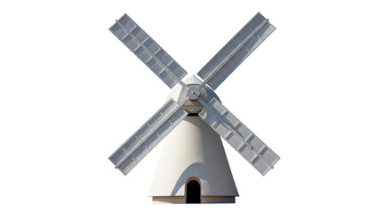 Isolated Windmill Turning Blades, Agricultural Technology, Renewable Energy, Europe, Landmark © Natasha