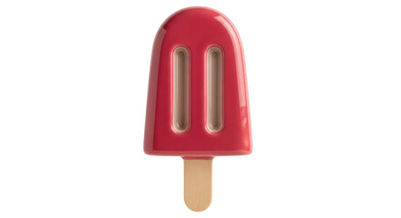 Isolated red popsicle with two empty rectangles against a neutral backdrop for treat ads